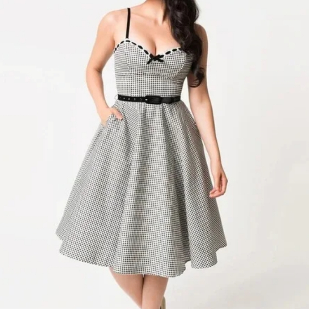 Micheline Pitt for Unique Vintage Gingham swing dress XL